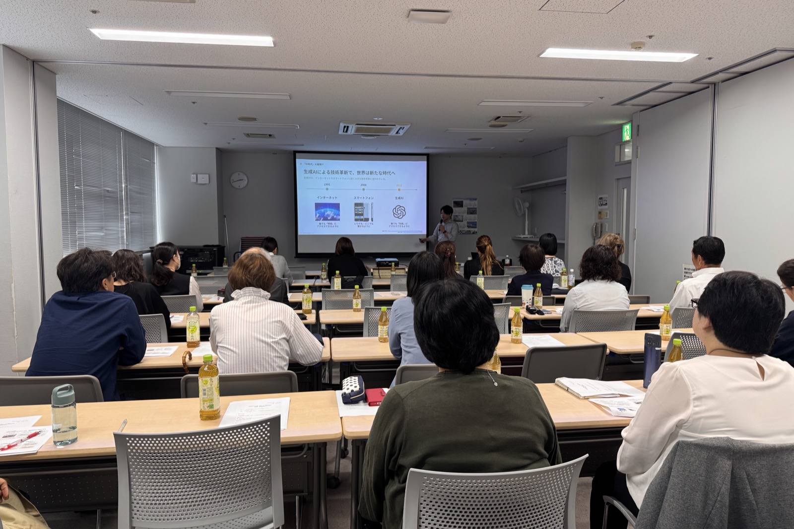茨城県私立幼稚園・認定こども園連合会 県北地区「設置者・園長研修会」で、生成AIによる技術革新について講演する弊社代表の池田